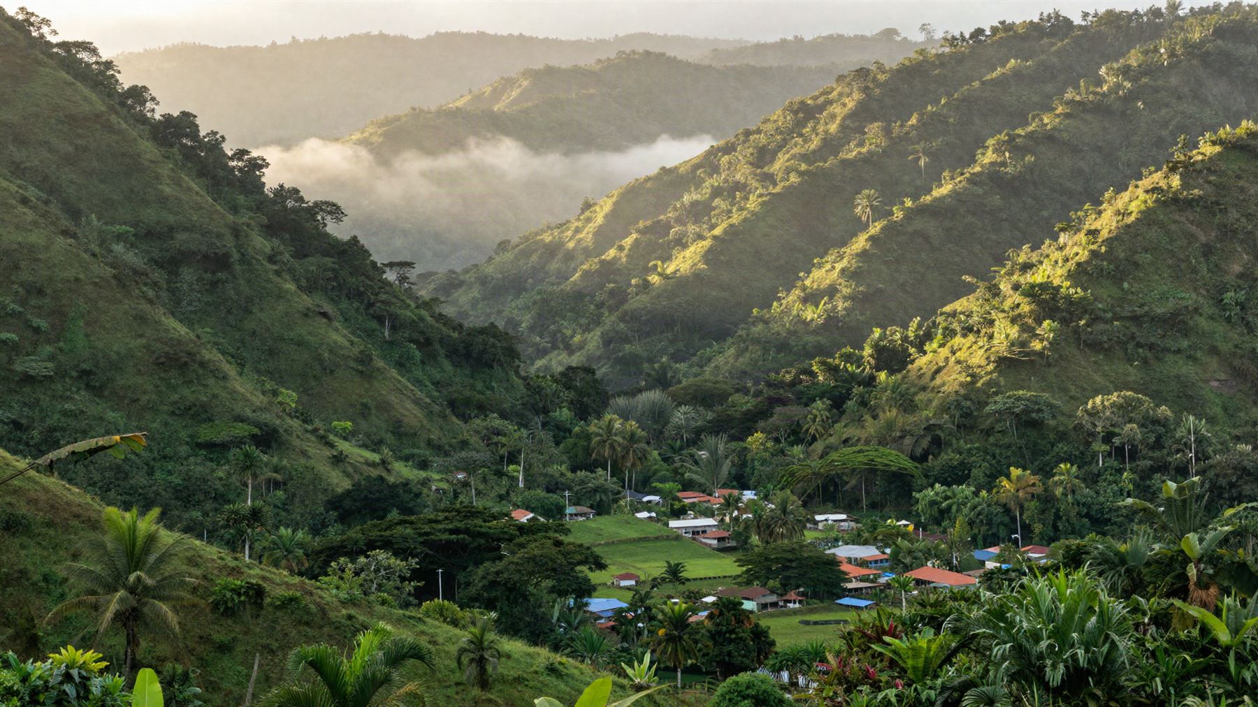 The lush green Maracas Valley in Trinidad's Northern Range